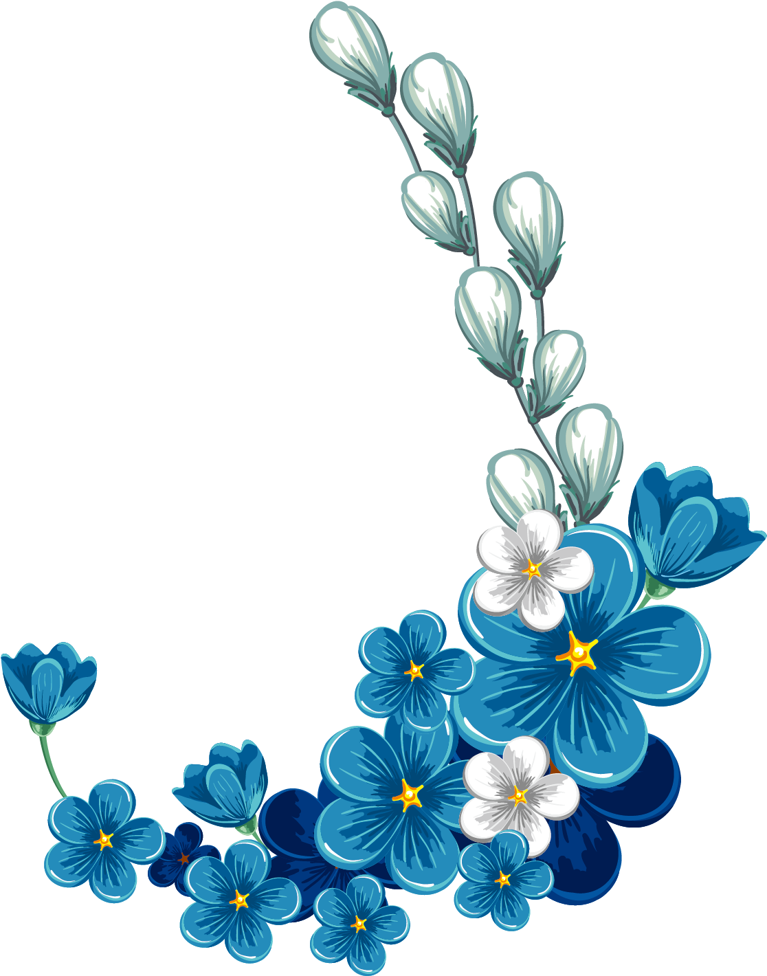 Flower Stock Photography Clip Art - Forget Me Nots Png Border (1500x1500)