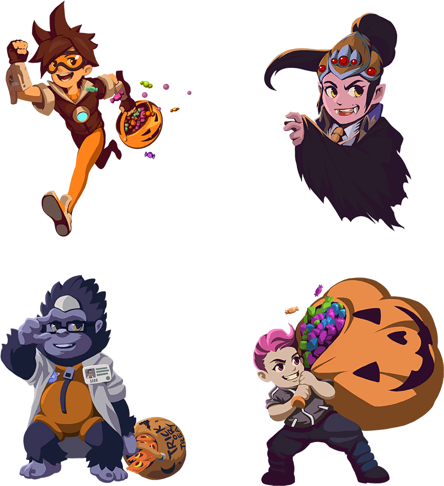 “ All Of The “trick Or Treat” Sprays As Transparent - Overwatch Trick Or Treat Sprays Png (1024x1024)