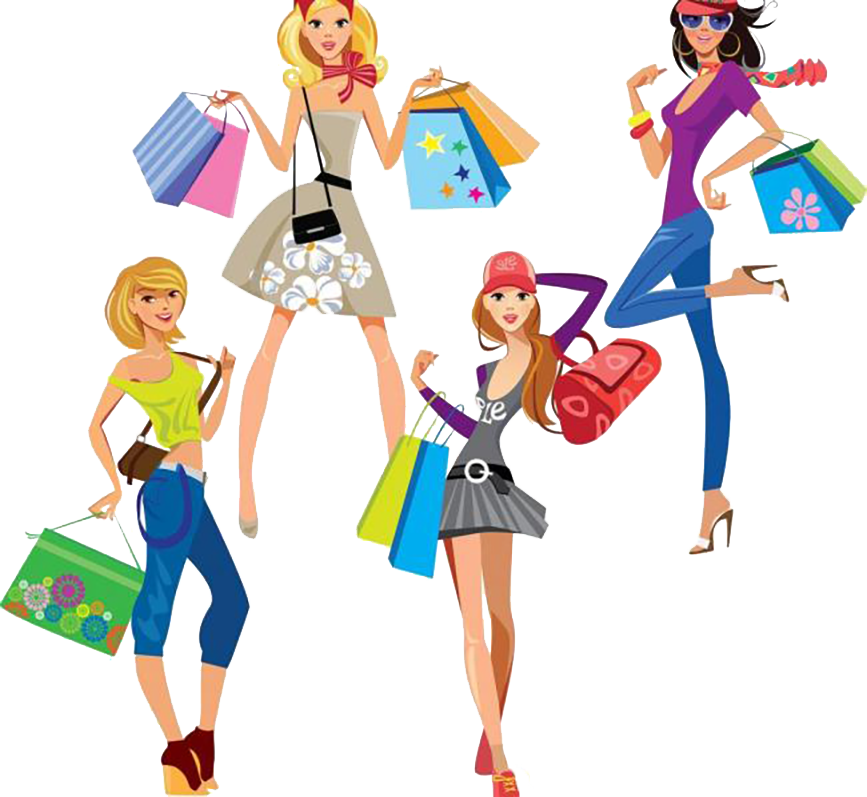 Shopping Fashion Girl Illustration - Shopping Fashion Girl Illustration (867x797)