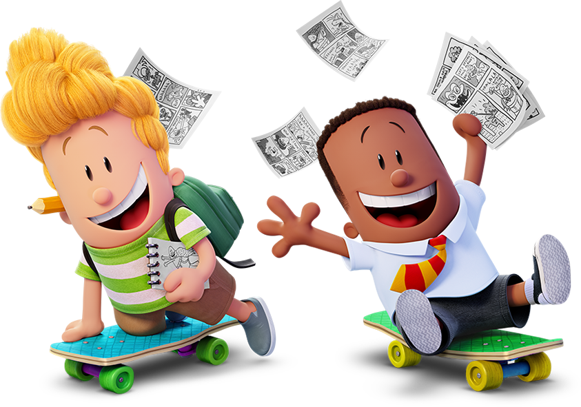 Really Your Cartoon Very Funny - Captain Underpants Movie Characters (843x591)