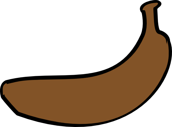 Banana Brown Clip Art - Brown Banana Png (600x445)