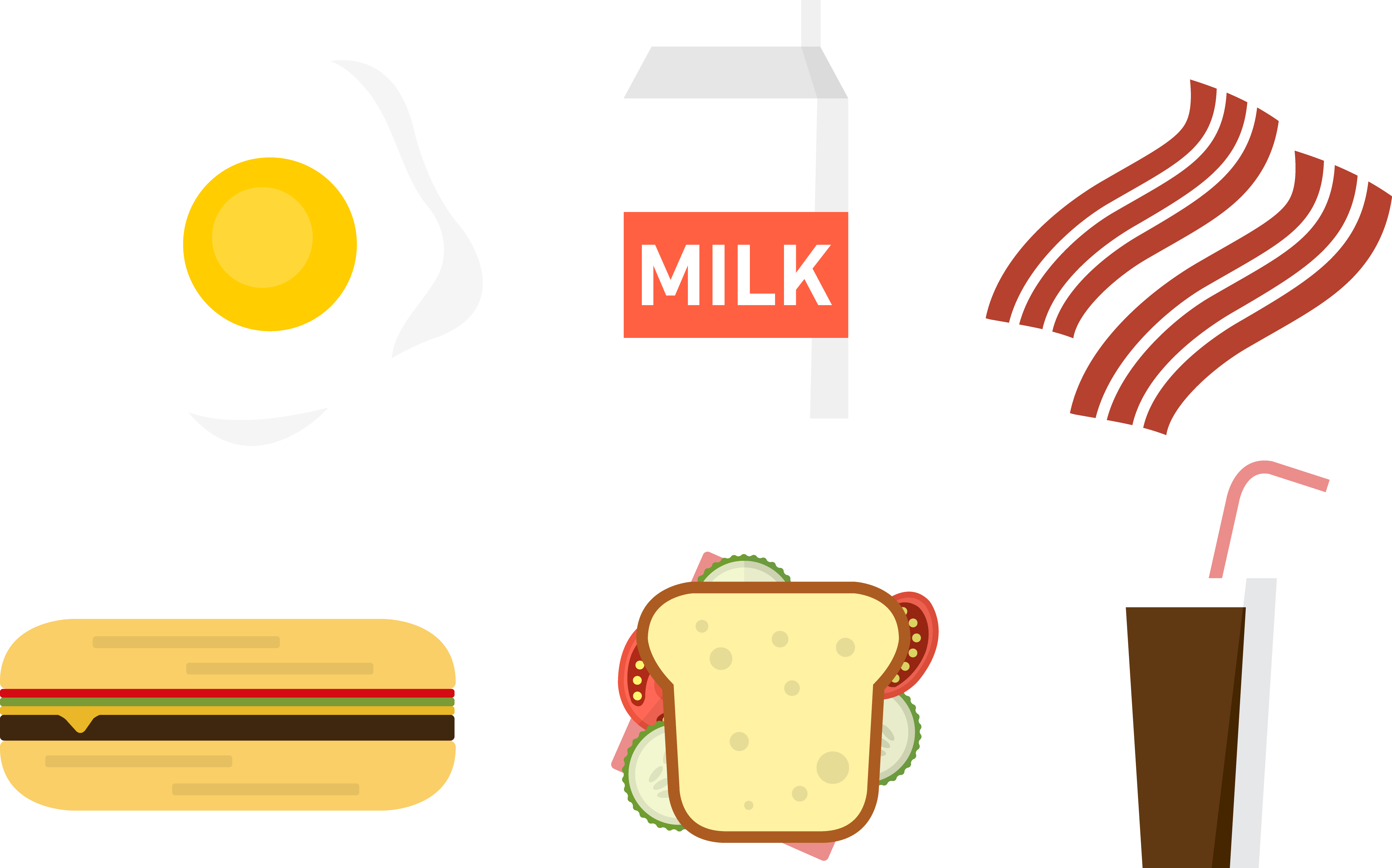 Breakfast Fast Food Milk Clip Art - Breakfast Fast Food Milk Clip Art (5142x3206)