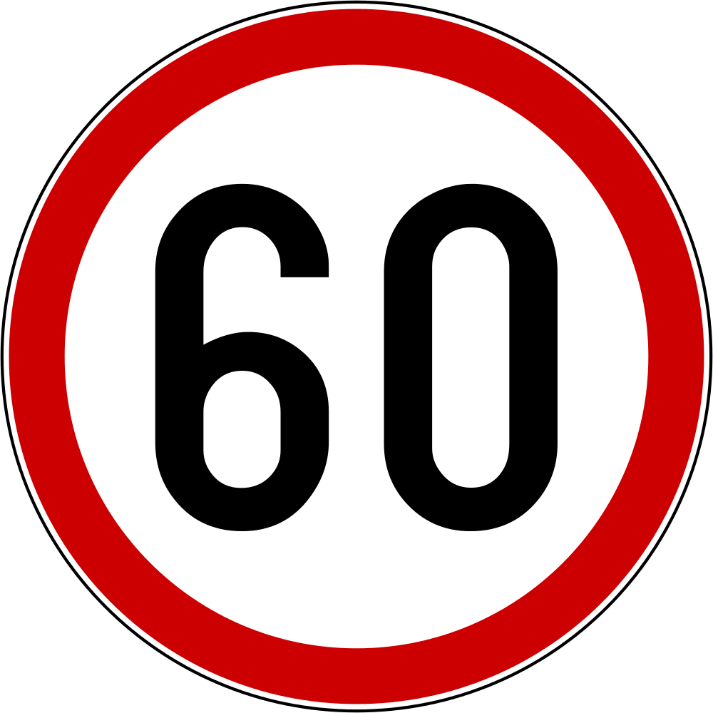 Open - 60 Speed Limit Sign (1000x1000)