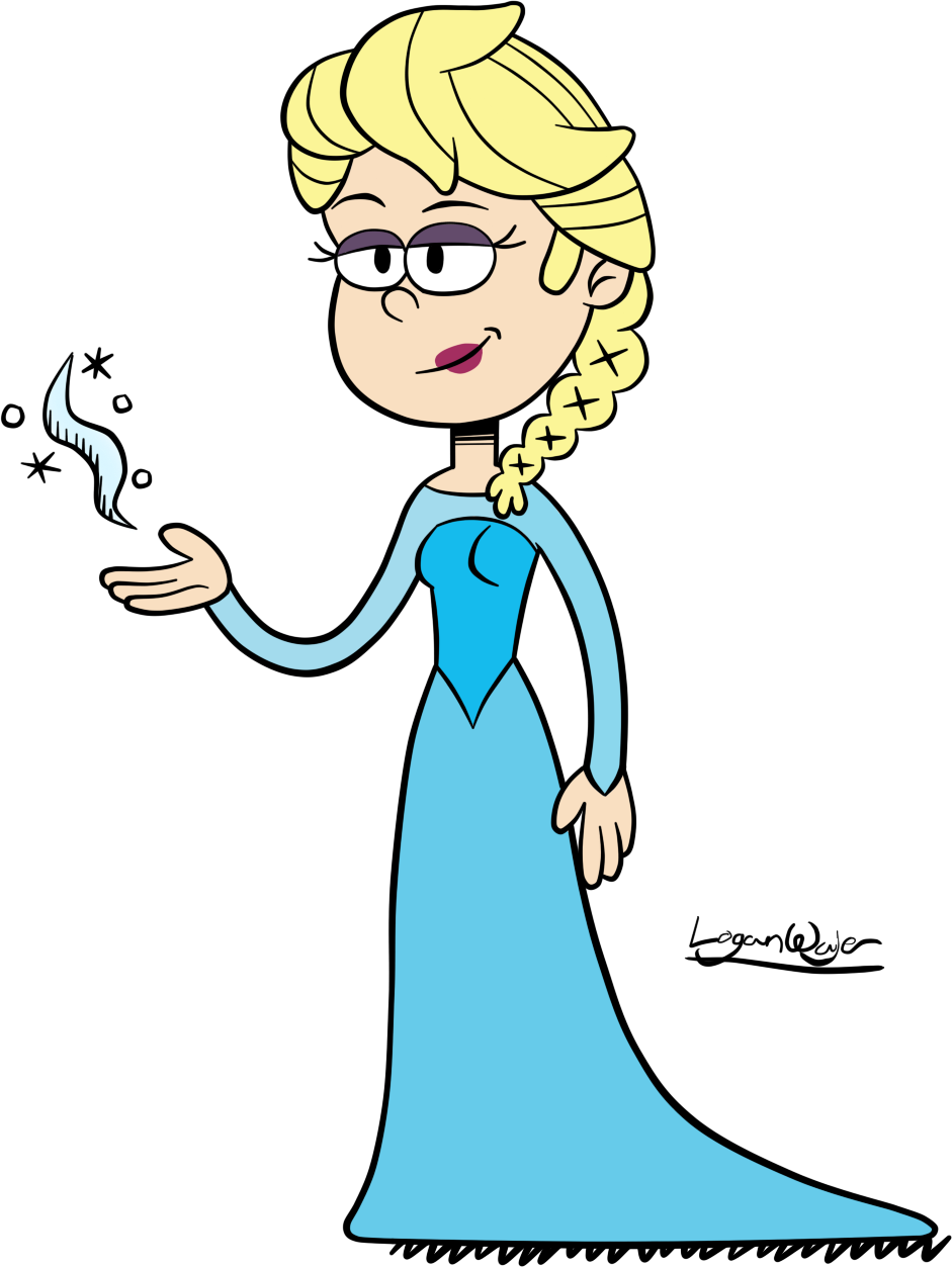 Queen Elsa In The Loud House Style - Frozen The Loud House (941x1253)