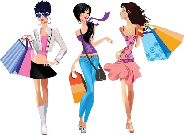 We Will See You Next Month - Shopping Girl Cartoon (600x441)