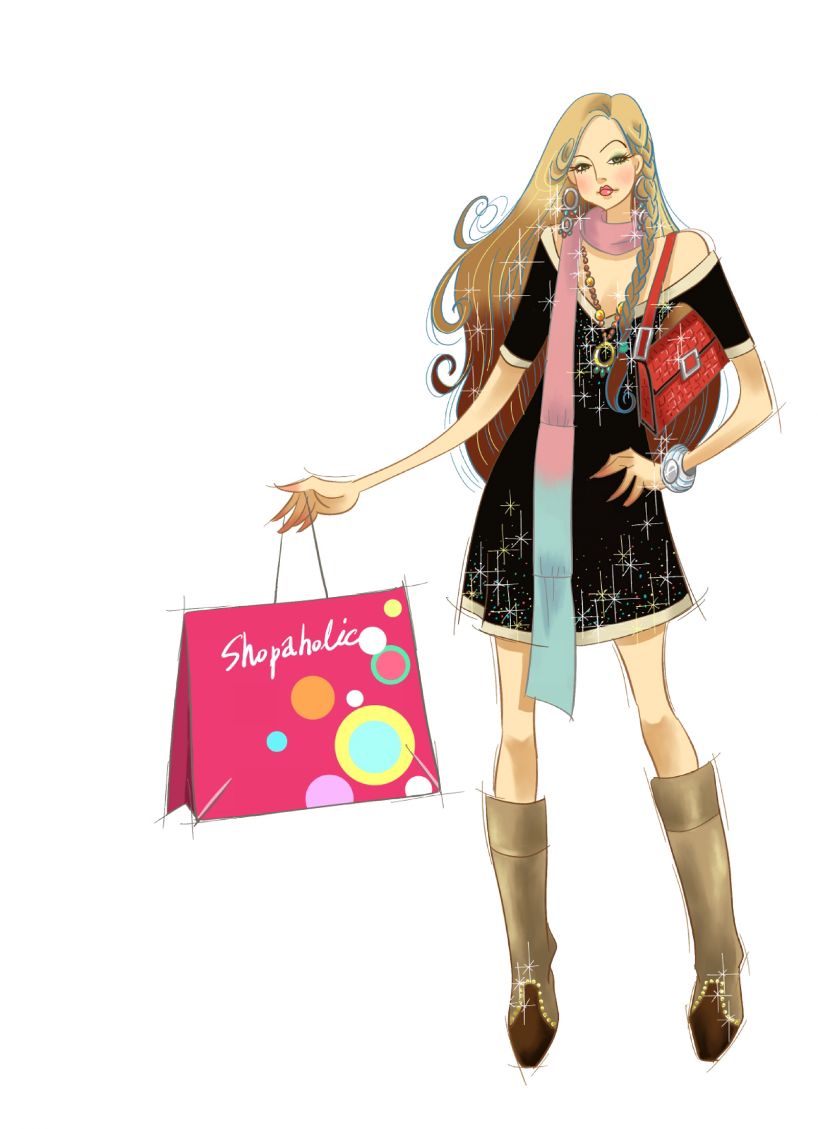 Renders Femme Style Mode Shopping Beaute Magique Modele - Portable Network Graphics (1600x2209)