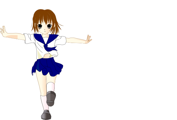 How To Set Use Brunette School Girl Svg Vector - Walking Girl (600x408)