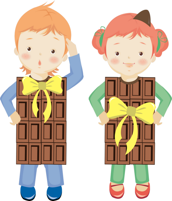 Clip Art, Little Girls, Dolls, Illustrations - Chocolate (600x700)