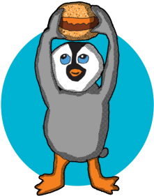 Baby Penguin And Hamburger - Baby Penguin And Hamburger Drinking Glass (674x518)