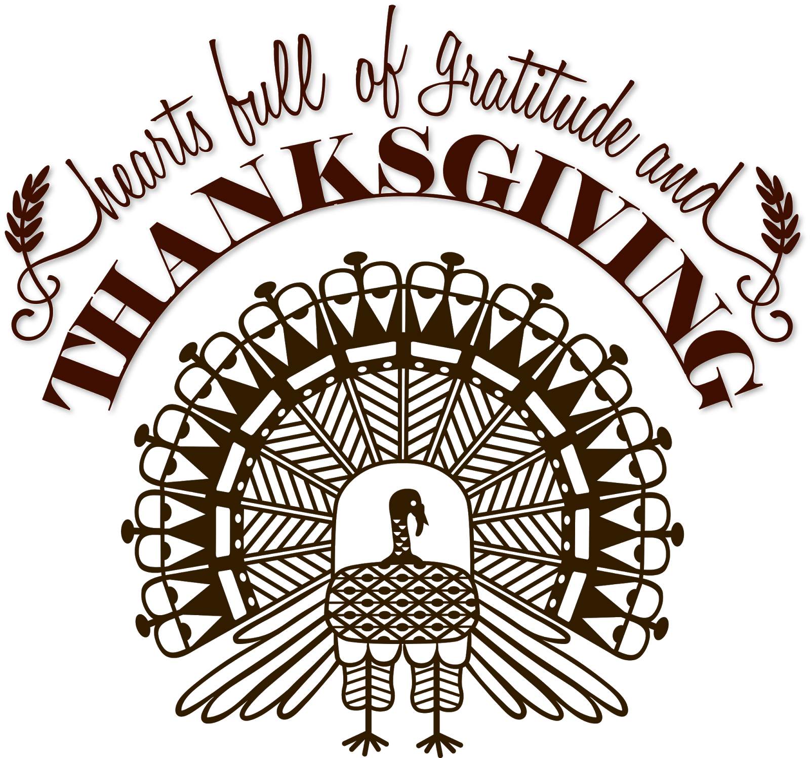 Thanksgiving Turkey And Grateful Phrase Wall Vinyl - Minusgrader (1600x1496)
