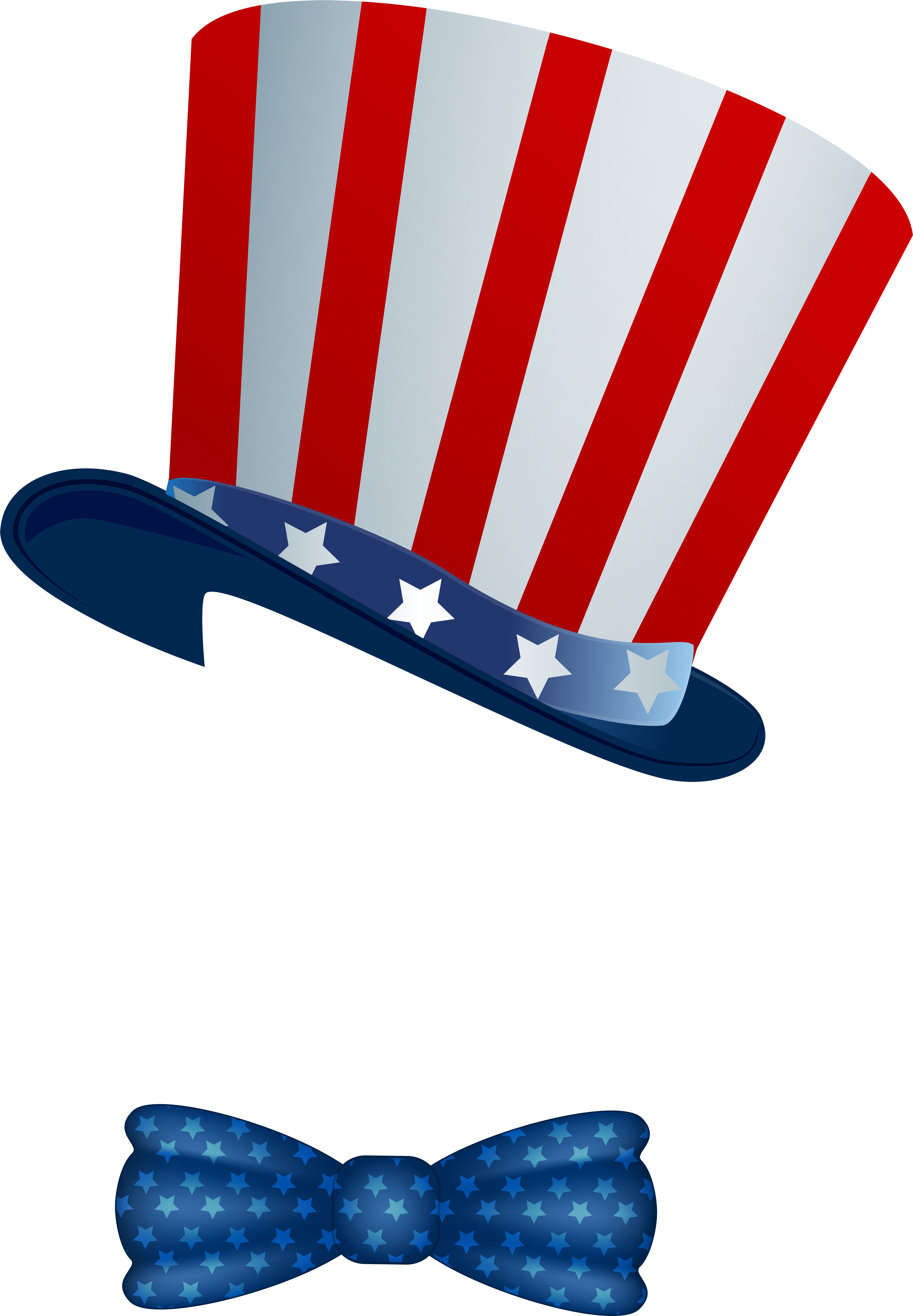 American Hat And Bowtie Png Clip Art Image - 4th Of July Hat Png (5680x8000)