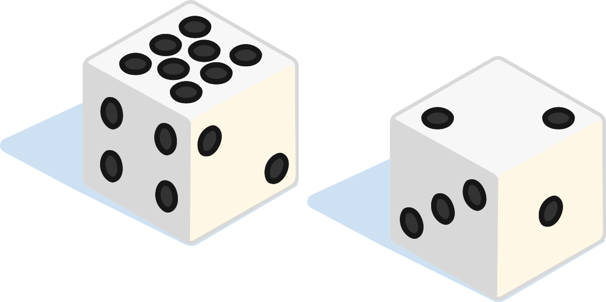 The Dice Above Have 1,1,2,2,4,8 And - Dice (1199x597)
