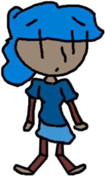 Suddenly, A Blue Streak Dashes Across The Track, Followed - Cartoon (300x400)