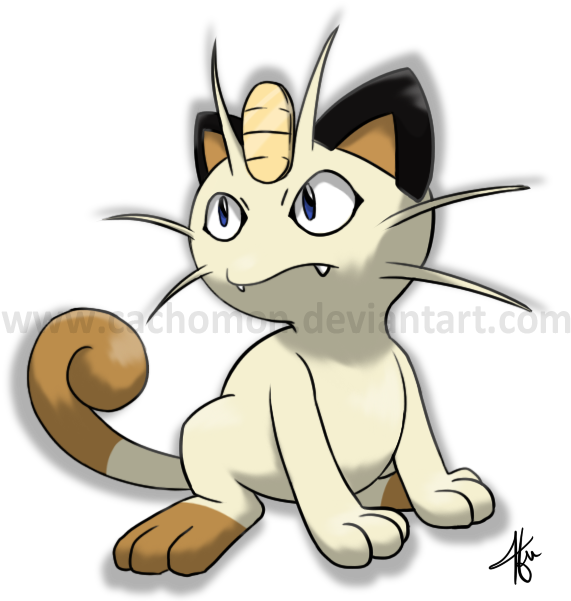Meowth By Cachomon - Cartoon (600x600)