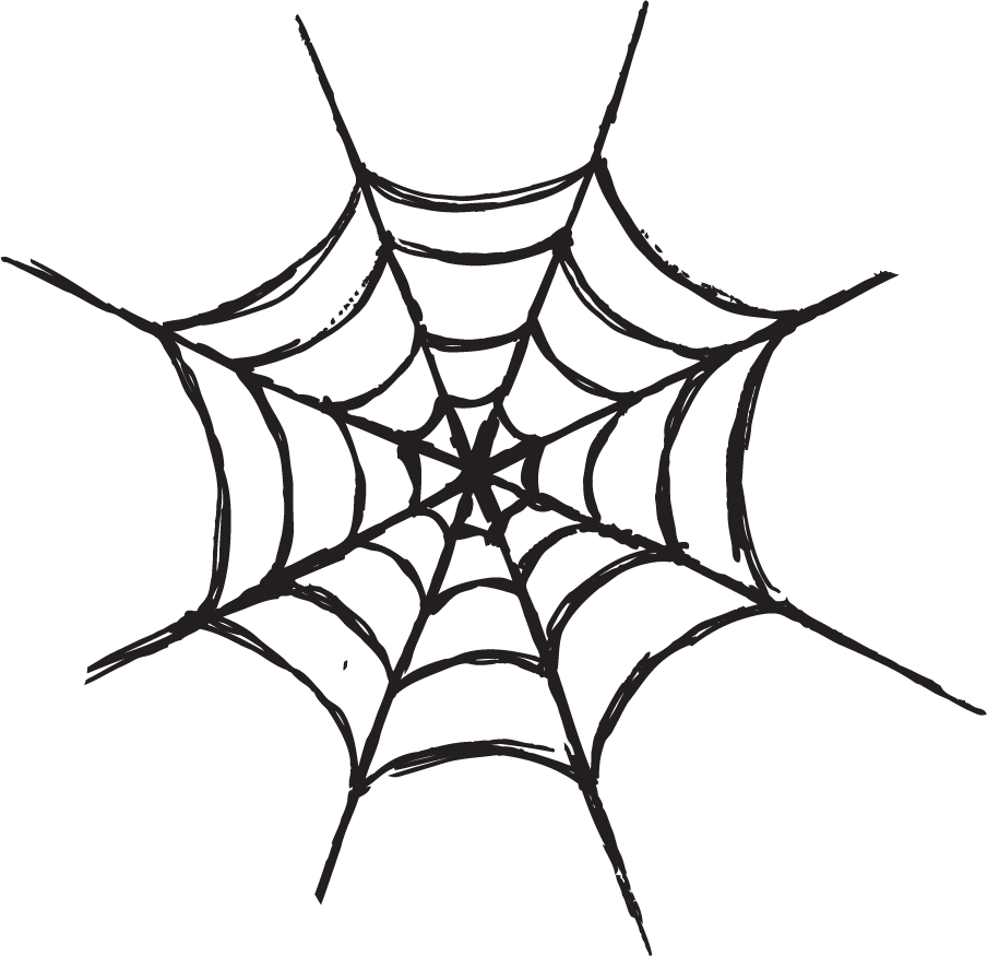 Scary Halloween Clipart - Spider Web Silhouette.