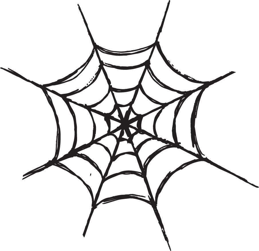 Scary Halloween Clipart - Spider Web Silhouette (904x875)