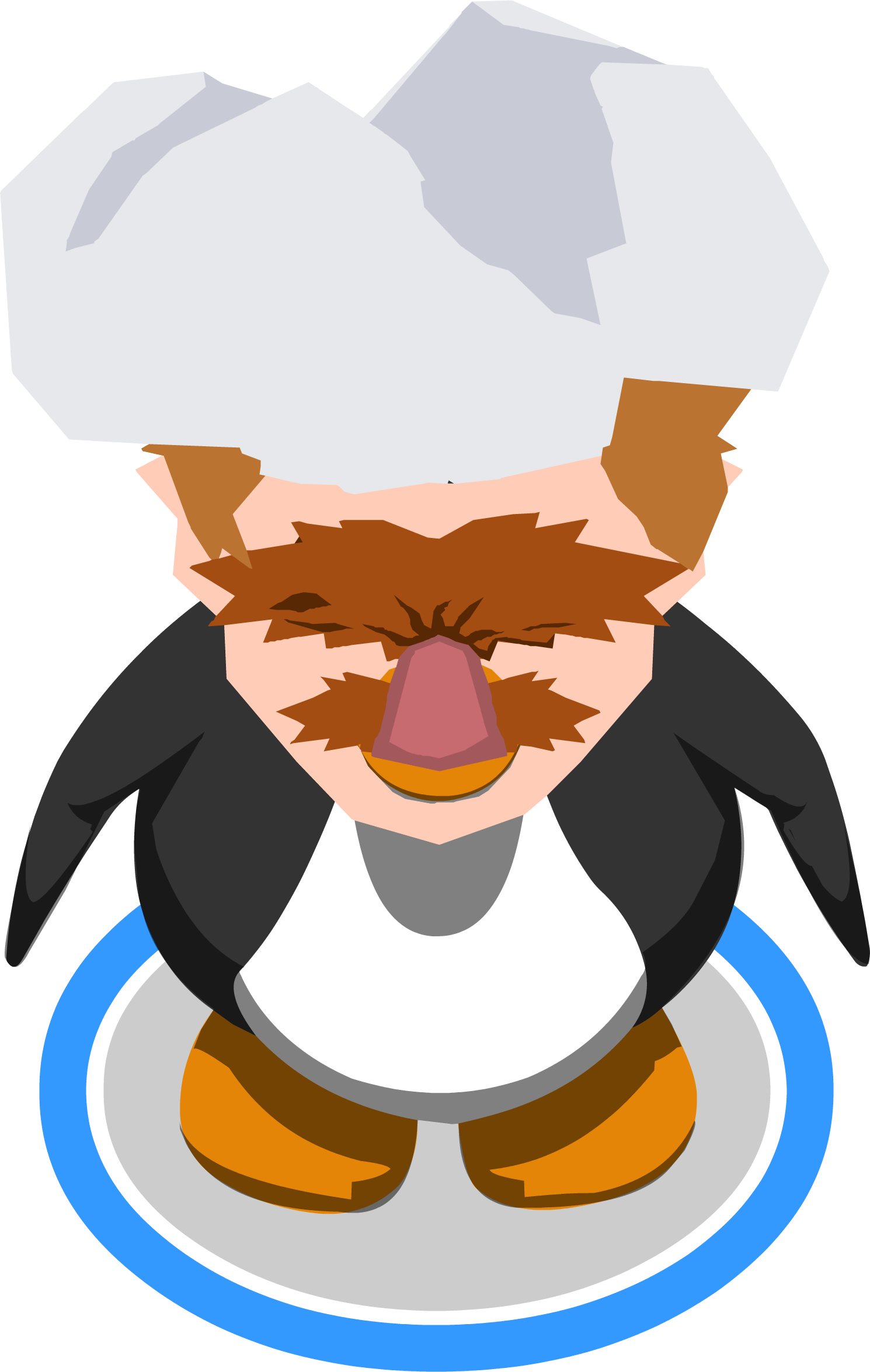 Swedish Chef Head In-game - Club Penguin 3d Penguin (1490x2349)