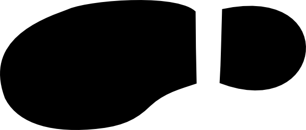 Shoe Left Clip Art At Clker - Left Shoeprint Clipart (600x256)