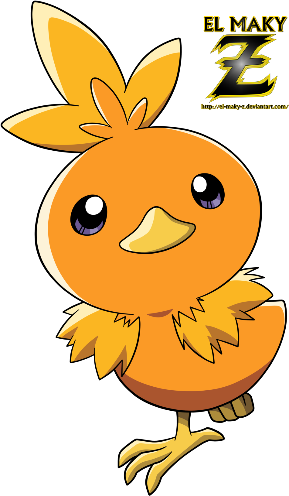 #255 Torchic By El Maky Z - Pokemon Torchic Render (1024x1692)
