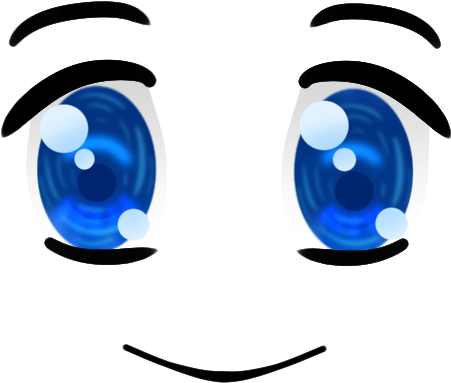 Blue Happy Anime Face - Bloxcity Anime Faces (507x507)