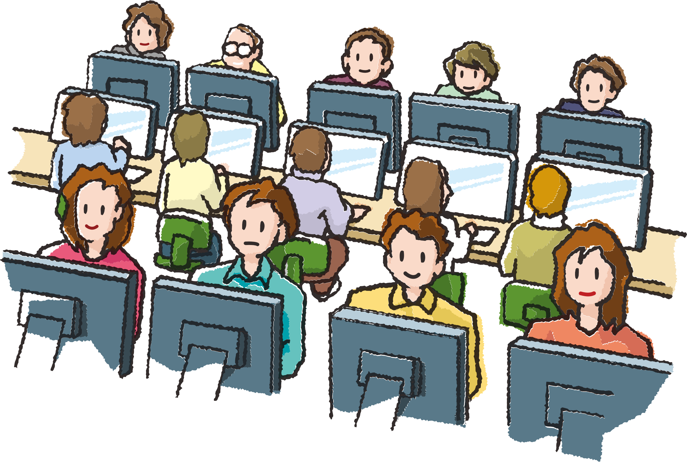Big Image - Computers Room Clipart (2400x1616)