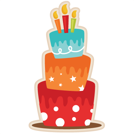 Birthday Cake Svg Scrapbook Cut File Cute Clipart Files - Orange Birthday Cake Clip Art (432x432)