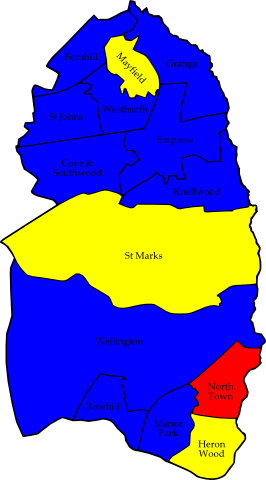 A Map Of The Results Of The 2008 Rushmoor Council Election - A Map Of The Results Of The 2008 Rushmoor Council Election (266x480)