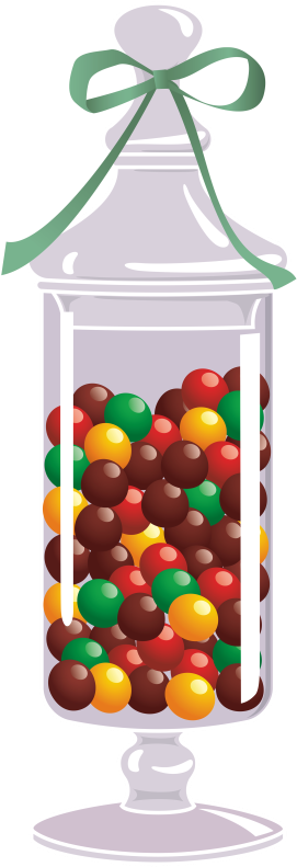 Chocolate - Christmas Candy Jar Clip Art (333x800)