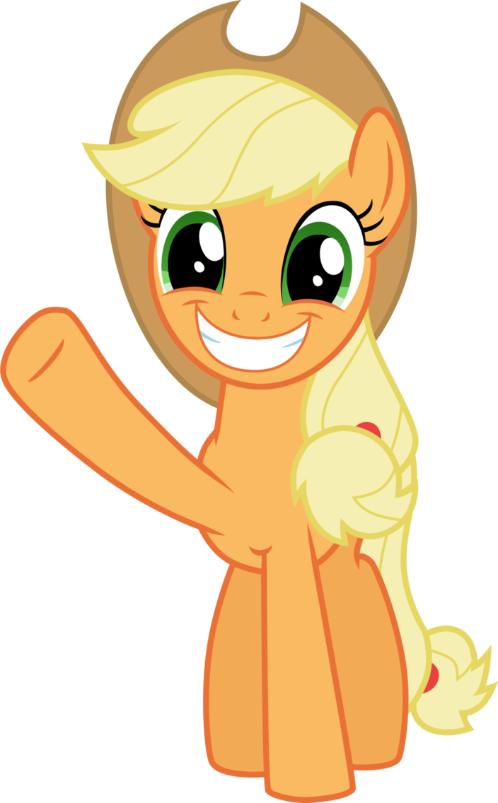 Smile And Wave Applejack By Tomfraggle On Deviantart - Applejack Wave (704x1136)