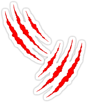 Cartoon Lion Claw Marks Clipart - Cartoon Claw Png (375x360)