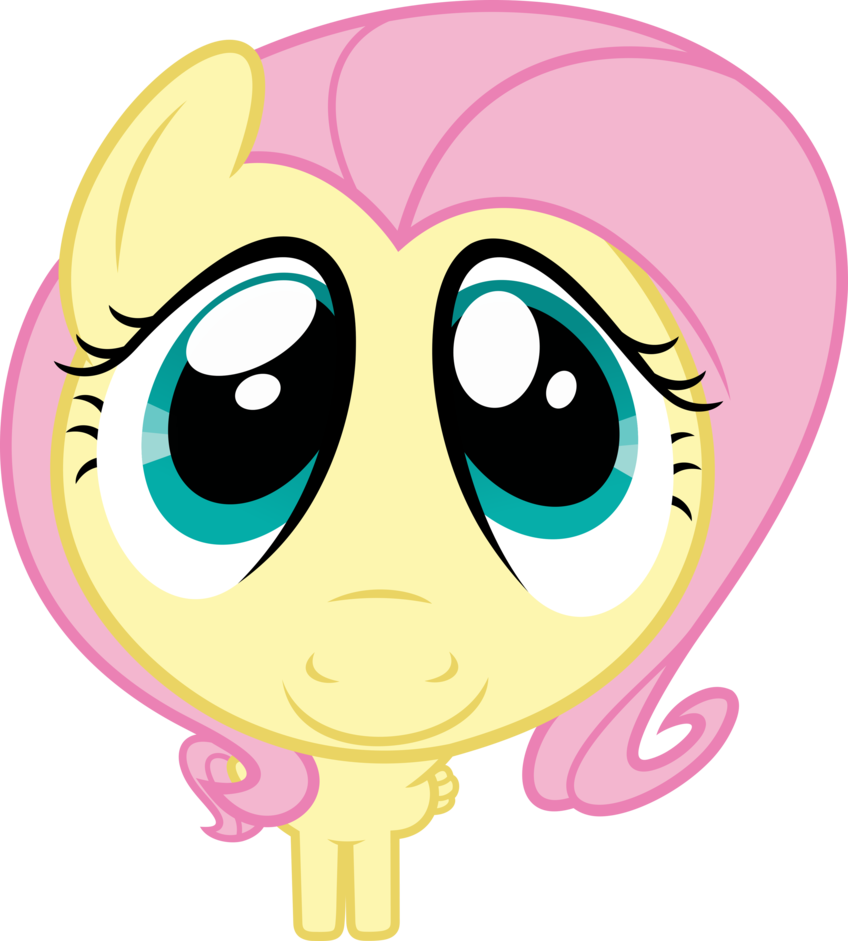 Mlp Fim Fluttershy Cute Face Vector By Luckreza8 On - My Little Pony: Friendship Is Magic (848x941)