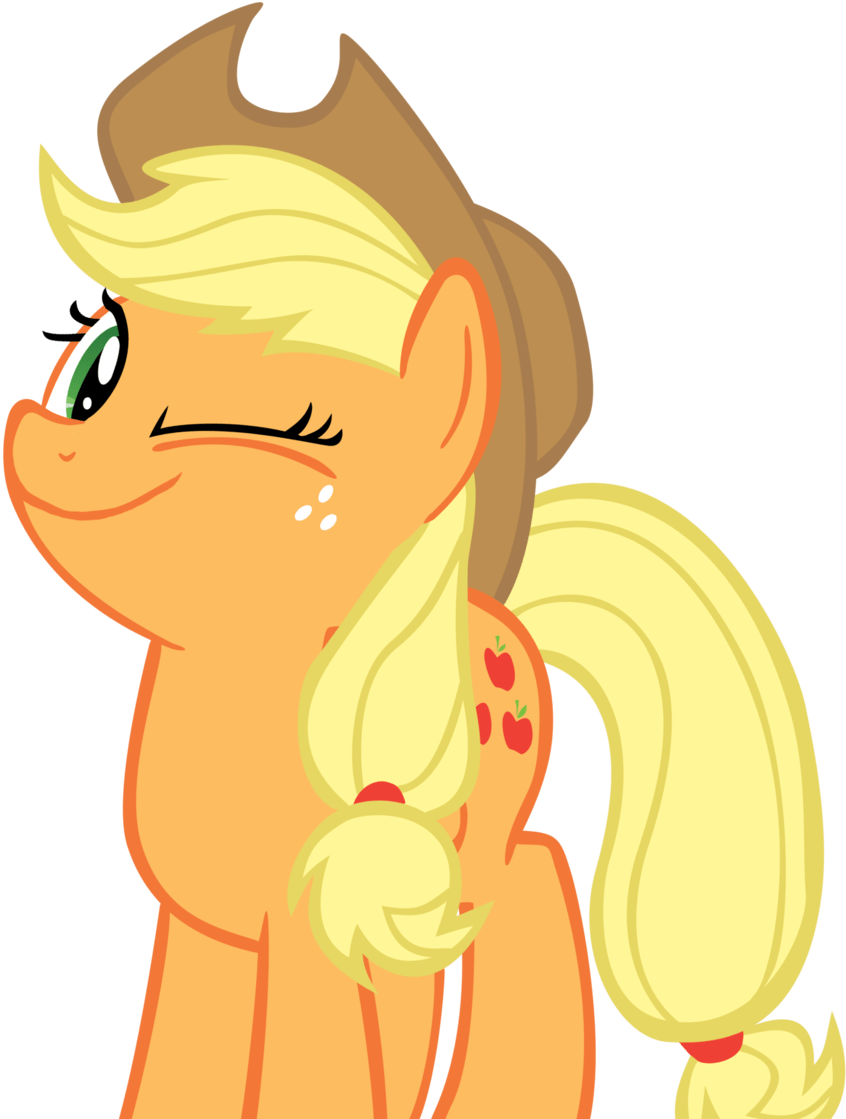 Applejack - Mlp Applejack Wink (900x1132)
