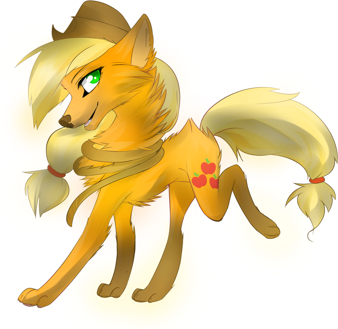 Applejack Wolf By Affanita-d5kw6av - My Little Pony Wolves (1181x1181)