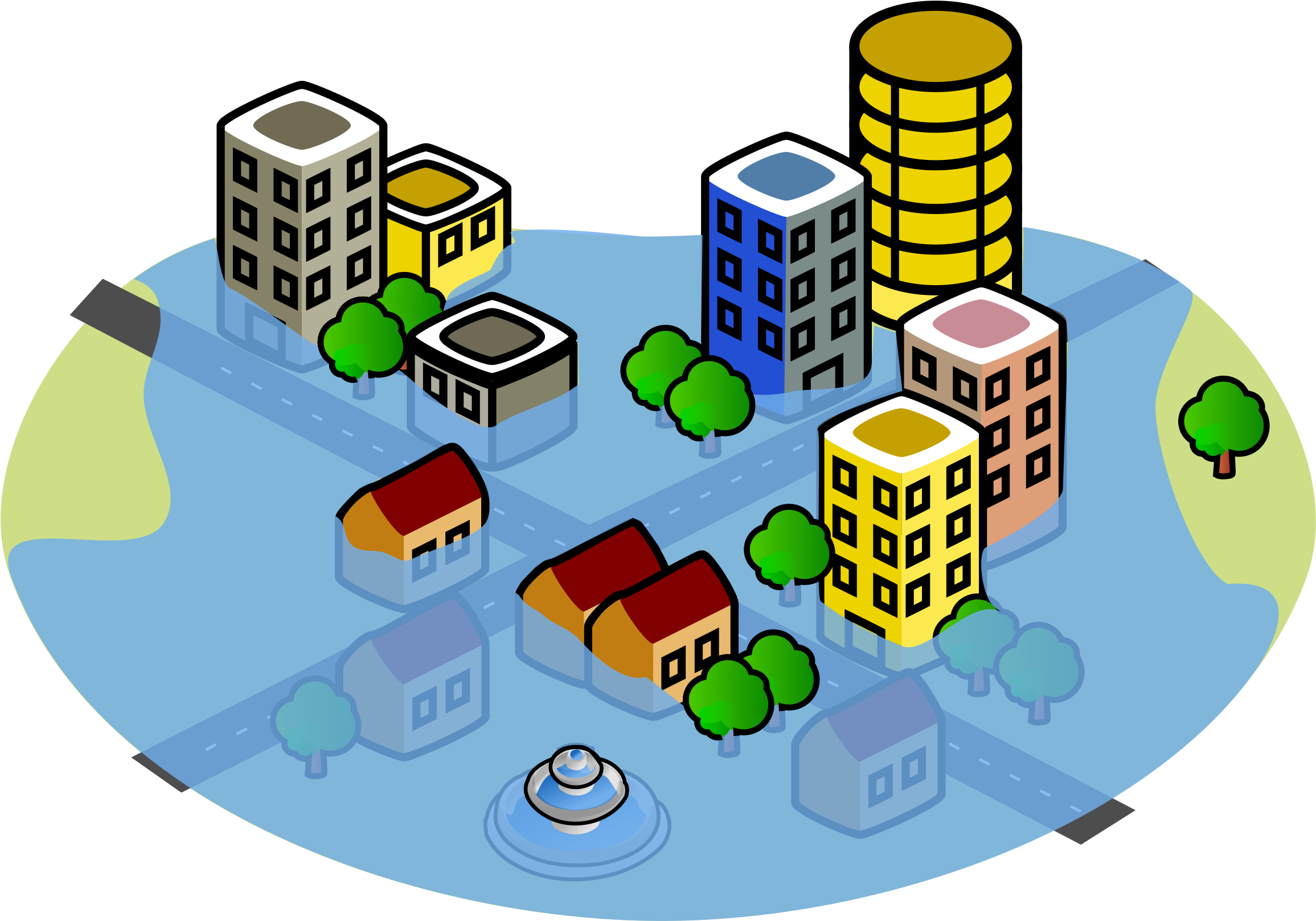 Big Image - City Clipart (2400x1707)