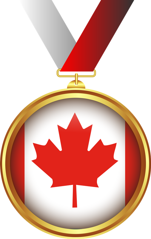 Medal, Gold, Tape, Transparent Background, Decoration - Canada Flag (506x800)