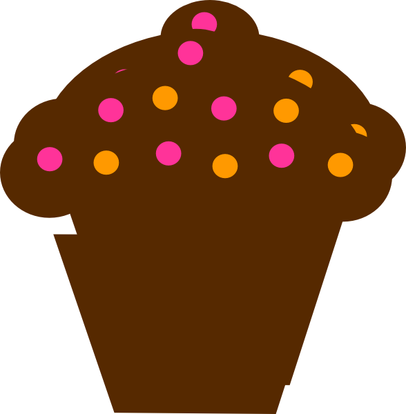 Polka Dot Cupcake Png Clip Art - Cupcake Icing Clipart (588x600)
