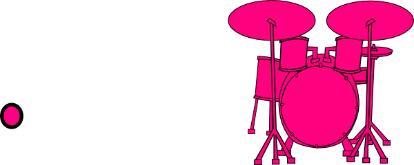 Pink Clipart Drum Set - Weapons Of Mass Percussion Shower Curtain (600x240)