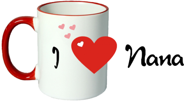 I Love Nana Red Ceramic Mug - Mug (600x600)
