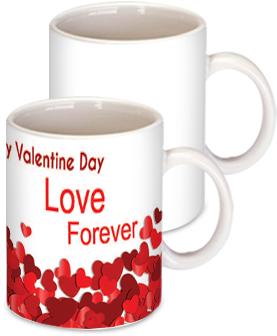 Red Happy Valentine Day Coffee Mug - Happy Valentines Day Coffee Transparent (284x426)