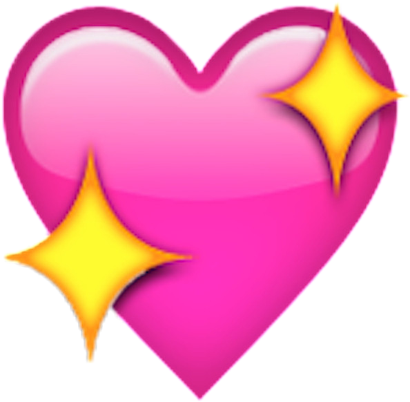 Tumblr Heart Emoji Stickers Love People - Heart With Stars Emoji (594x582)