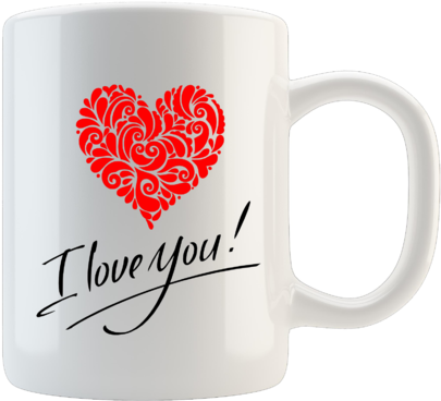 Mug Valentine I Love You With A Heart - Heart (600x549)