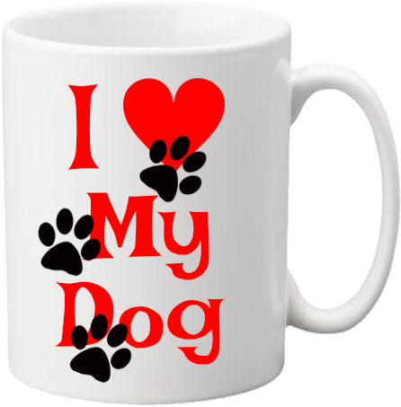I Love My Dog Mug - Mug (567x600)