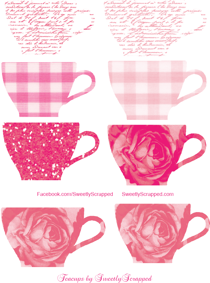 Tea Cup Clipart Pink - Clip Art Pink Tea Cup (768x1056)