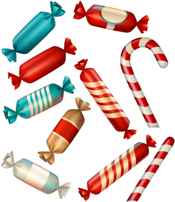 Tubes Noel / Cannes, Pains D'épices, Bonbons - Drawing (600x687)