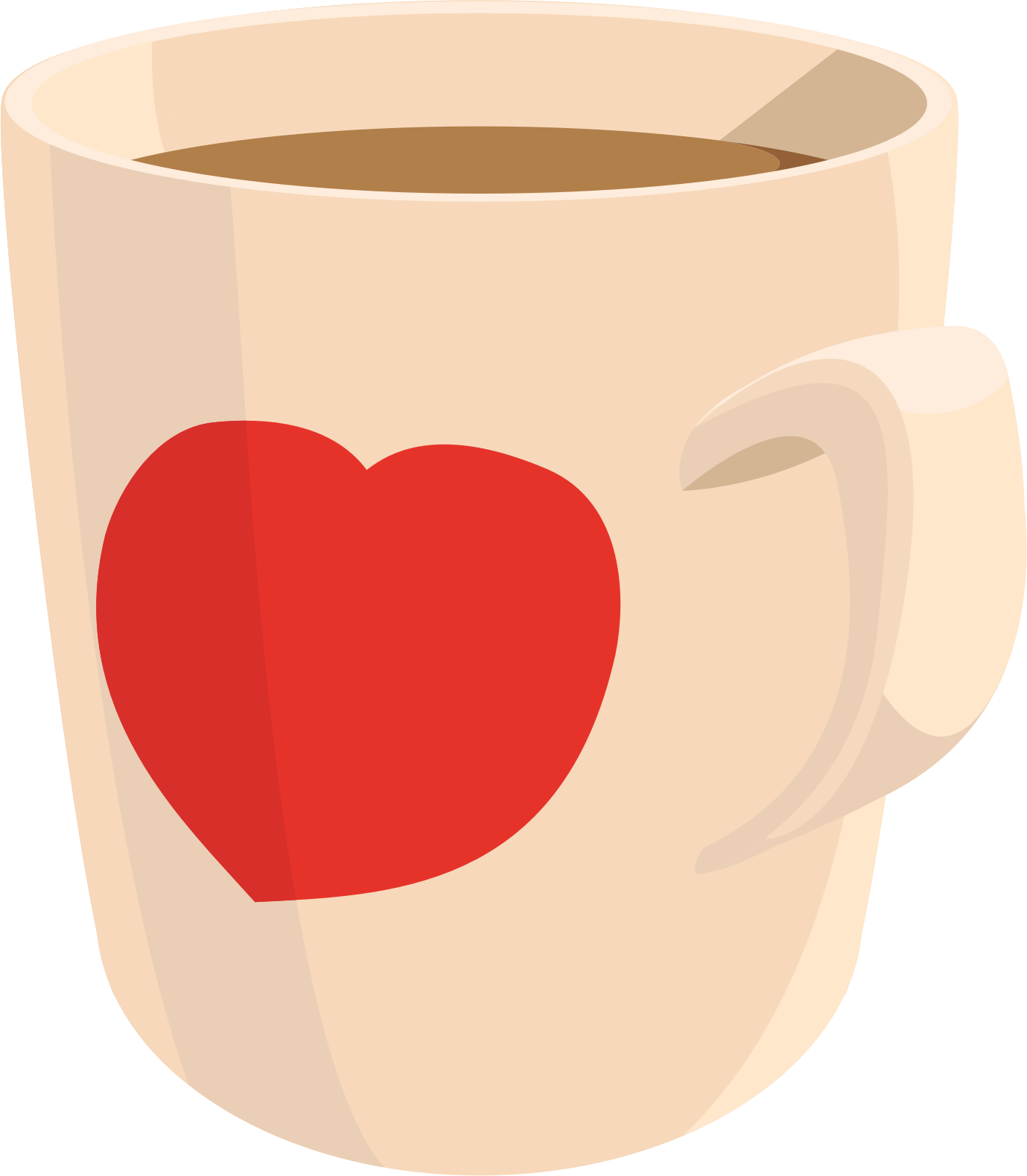 Big Image - Coffee Mug With A Heart Clip Art (1379x1579)