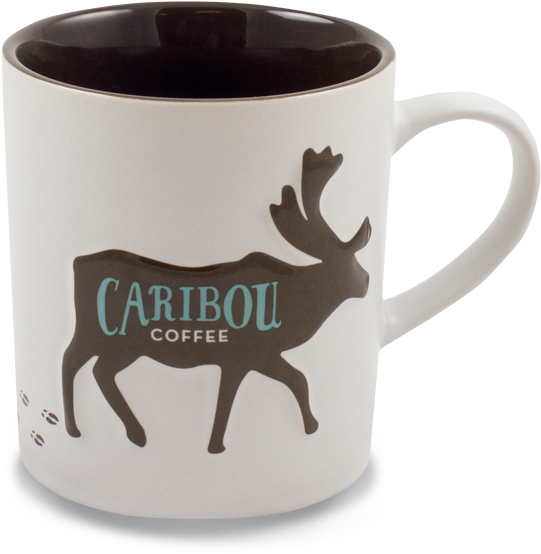 Caribou Coffee Ceramic Mug- Caribou Hoof Print 16oz - Caribou Coffee Mug (600x600)
