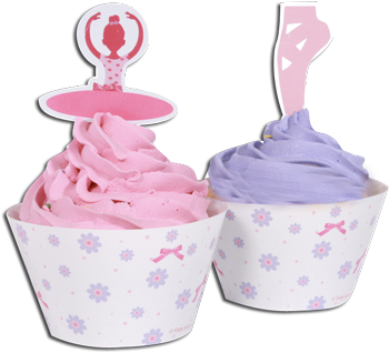 Ballerina Cupcake Wrappers - Cupcake Wrappers Balerine (353x350)