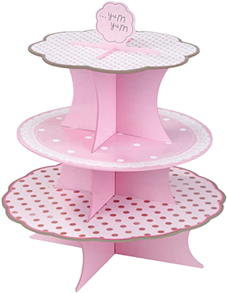 Cupcakeständer Rosa Mit Punkten - Pop Up Cake Stand (600x600)