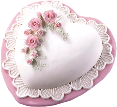 Partager - - Heart Cake In Fondant (500x458)