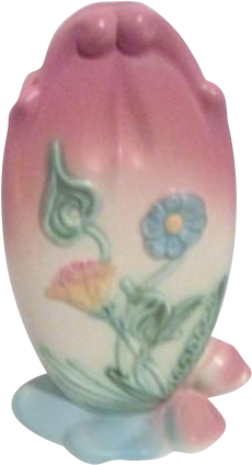 Hull Art Pottery Bow Knot Vase With Wildflowers - Ceramic (423x423)